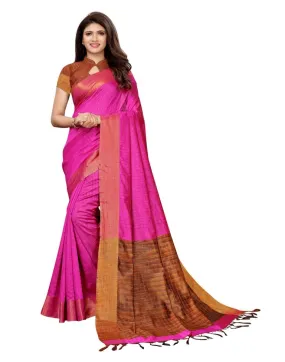 Pink Chanderi Saree