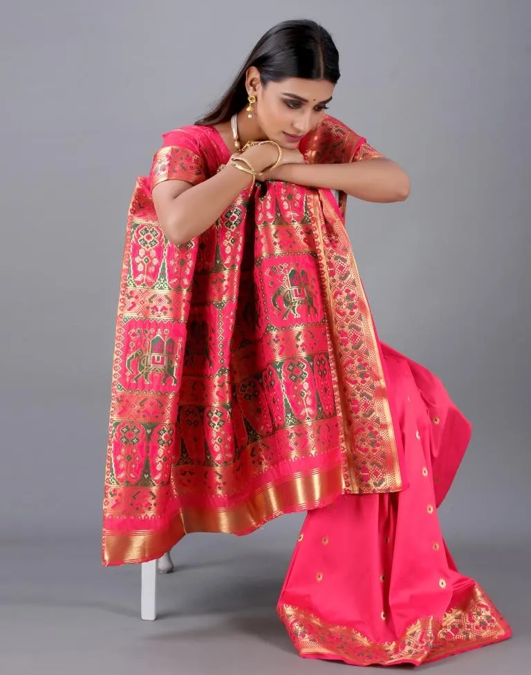 Pink Cotton Silk Saree