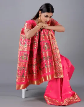 Pink Cotton Silk Saree