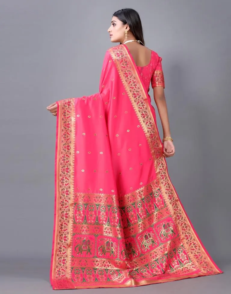 Pink Cotton Silk Saree