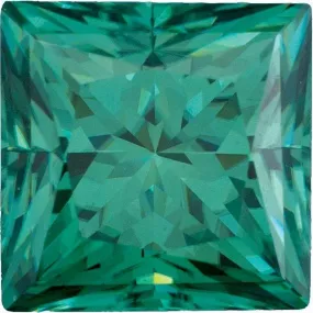 Princess-Cut Square Loose Green Moissanite Stone