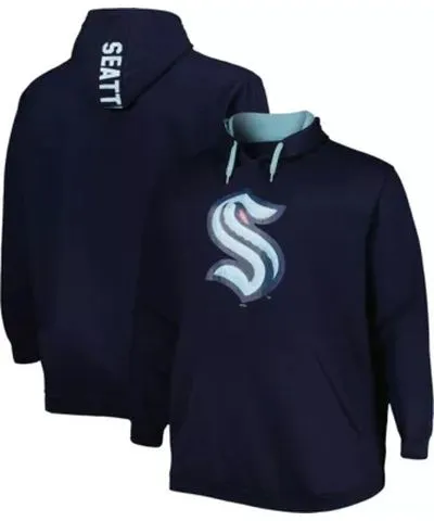 Profile Men's NHL Deep Sea Seattle Kraken Big & Tall Fleece Pullover Hoodie