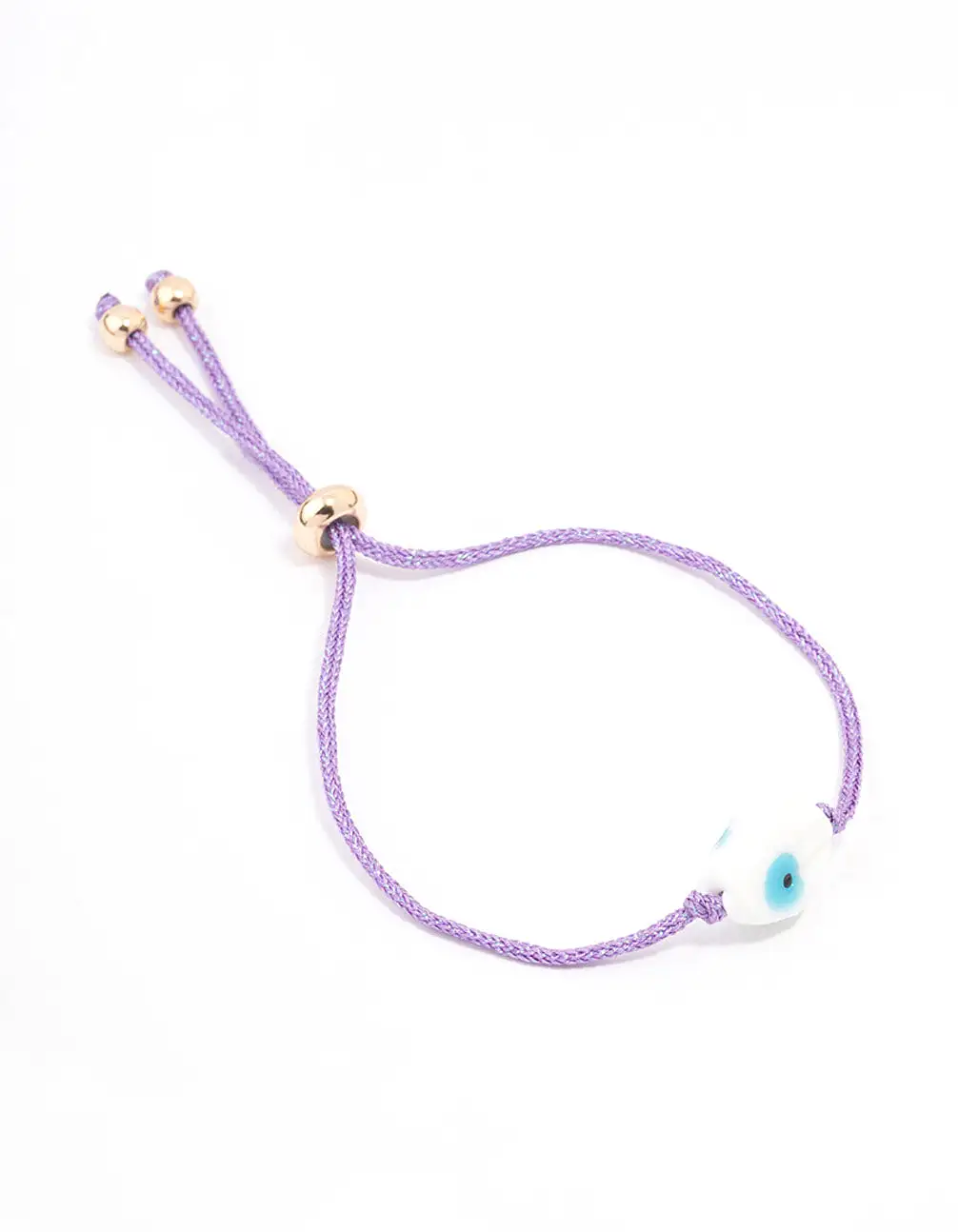 Purple Fabric Evil Eye Toggle Bracelet