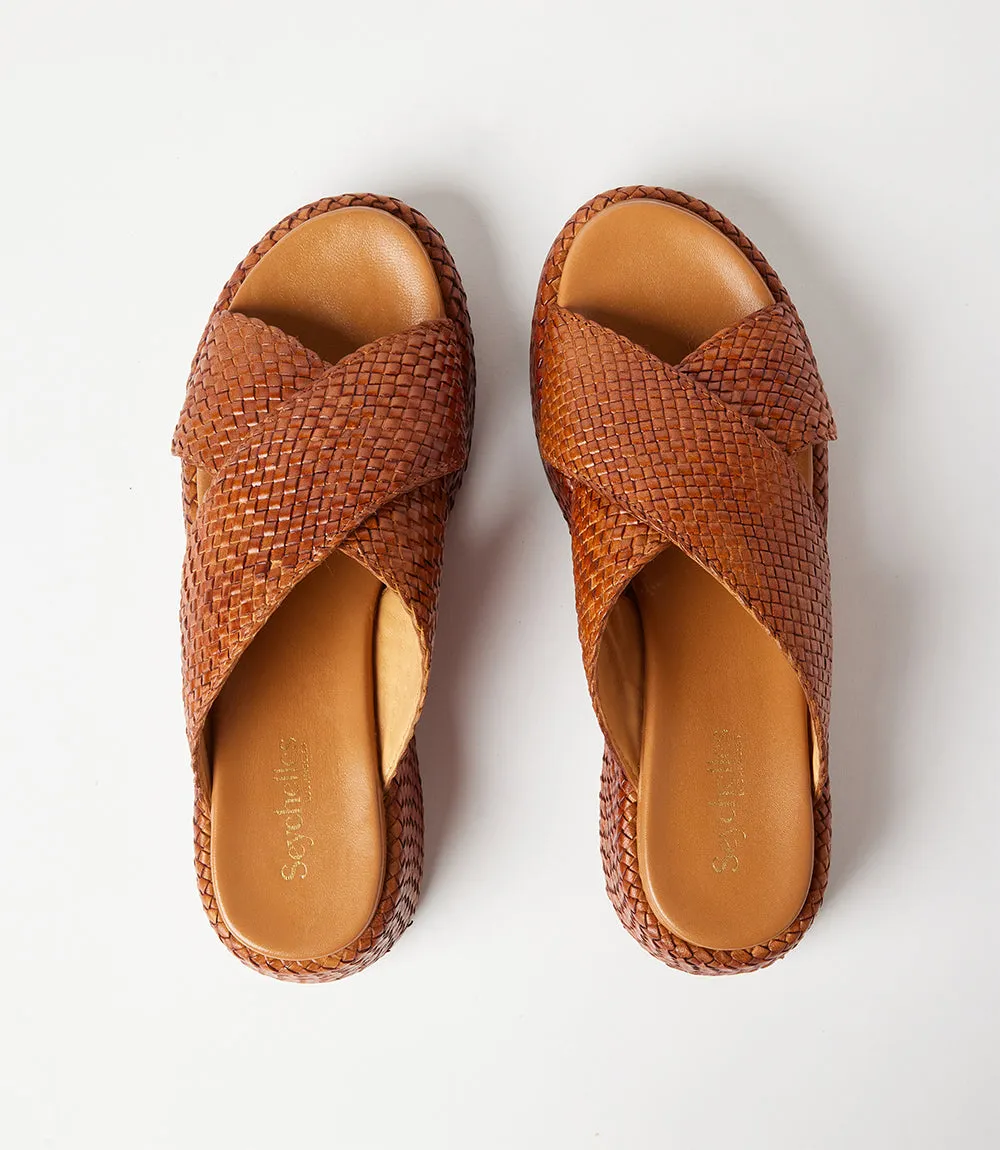 Raffia Cross Platform Slides