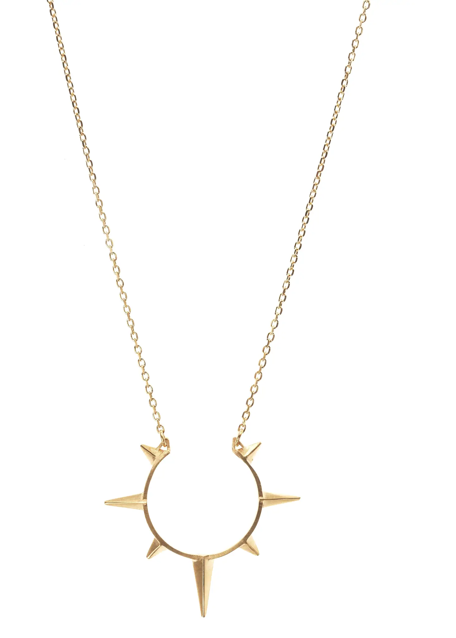 Ri Necklace, Matte Gold