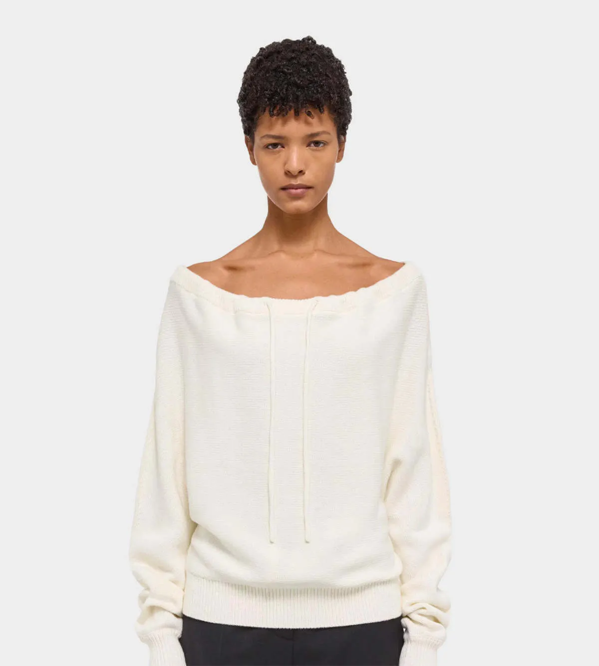 Ruched Dolman Sweater - Ivory