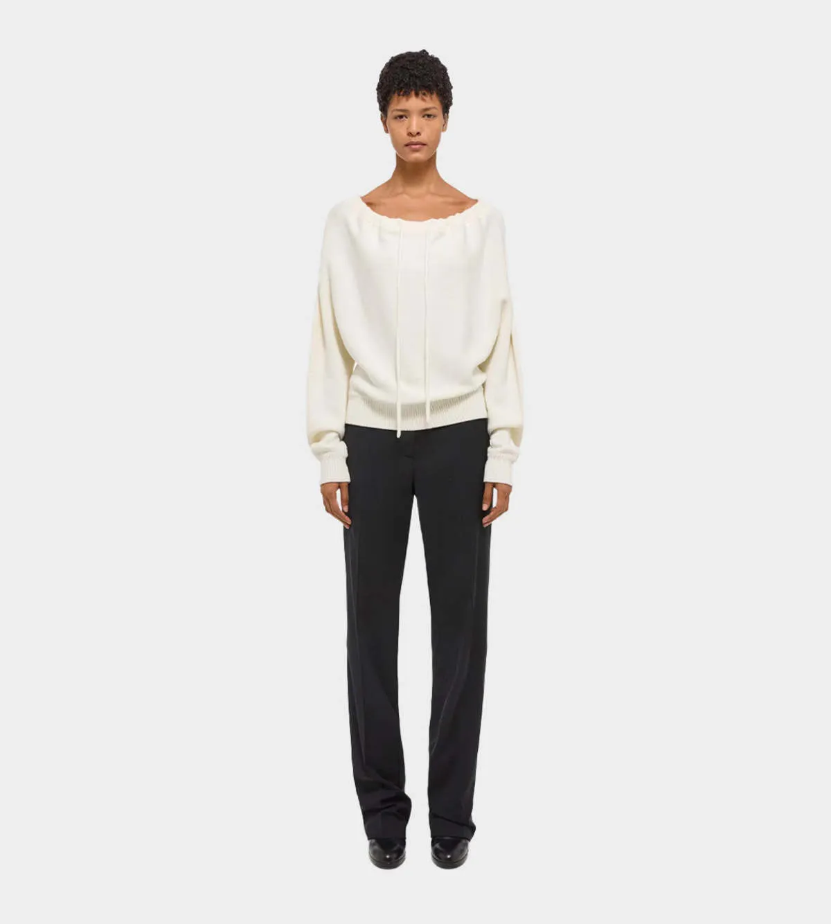 Ruched Dolman Sweater - Ivory