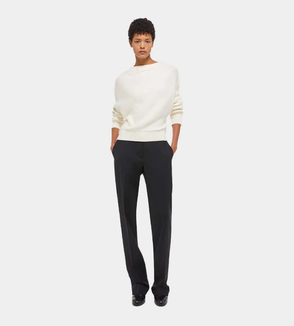 Ruched Dolman Sweater - Ivory