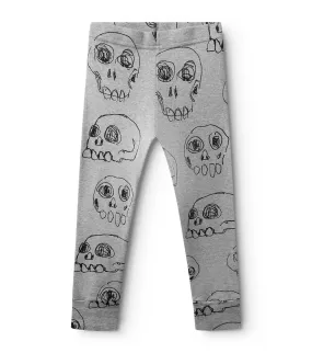 scribbled skulls leggings