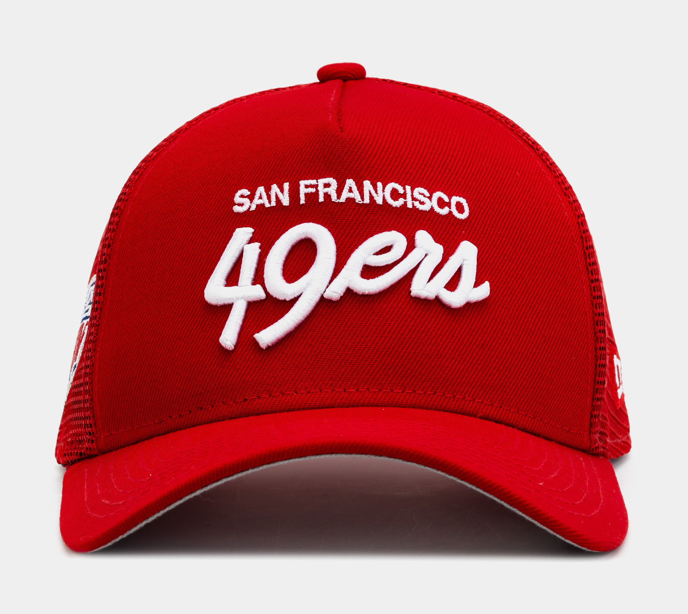 Shoe Palace Exclusive San Francisco 49ers Script 9Forty Trucker Mens Hat (Red)