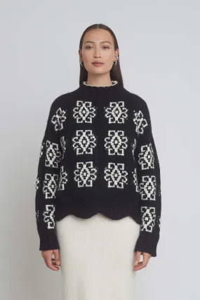 Sienna Sweater - Black/Ivory