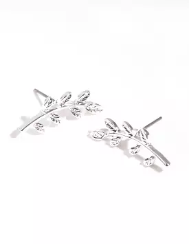 Silver Mini Leaf Stud Earrings