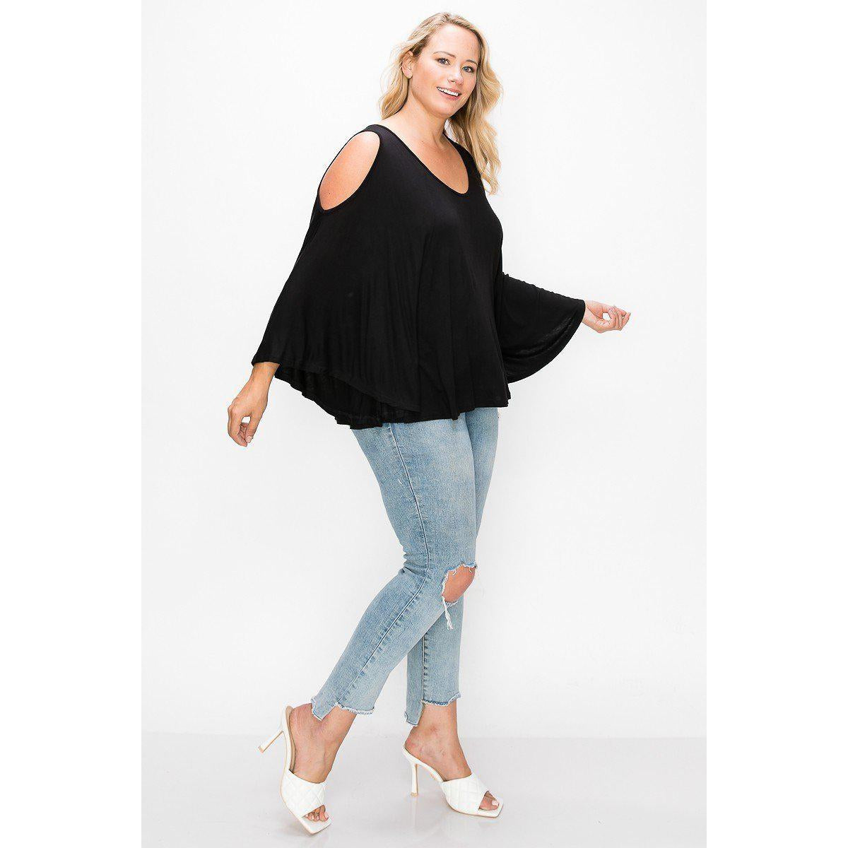 Solid Top Featuring Kimono Style Sleeves