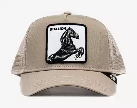 Stallion 14x14 Trucker Mens Hat (Khaki/Black)