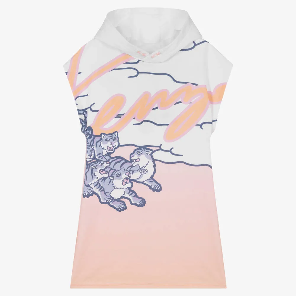 Teen Girls Gradient Tiger Hoodie Dress