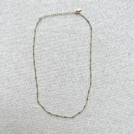 Twiggy Emerald Enamel Necklace