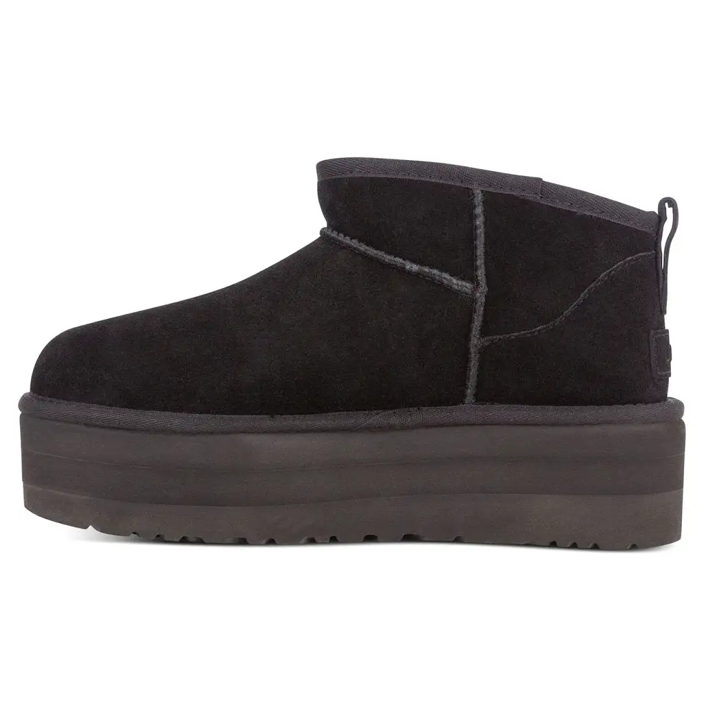 Ugg Womens Boots Classic Ultra Mini Platform Casual Slip-On Ankle Suede - UK 5