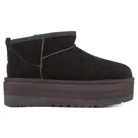 Ugg Womens Boots Classic Ultra Mini Platform Casual Slip-On Ankle Suede - UK 5