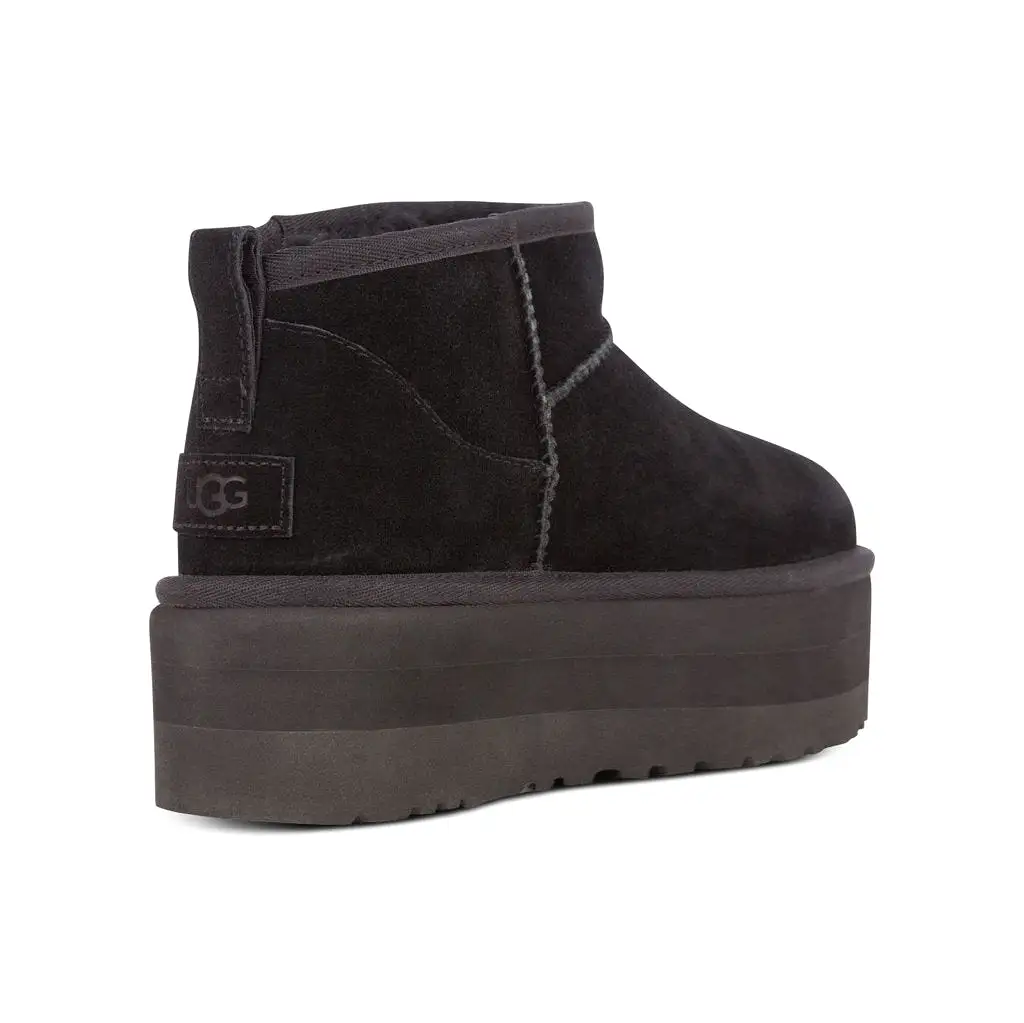 Ugg Womens Boots Classic Ultra Mini Platform Casual Slip-On Ankle Suede - UK 6