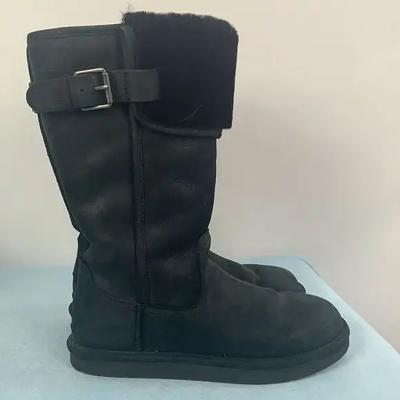 UGGBlackSuede and Shearling Boots