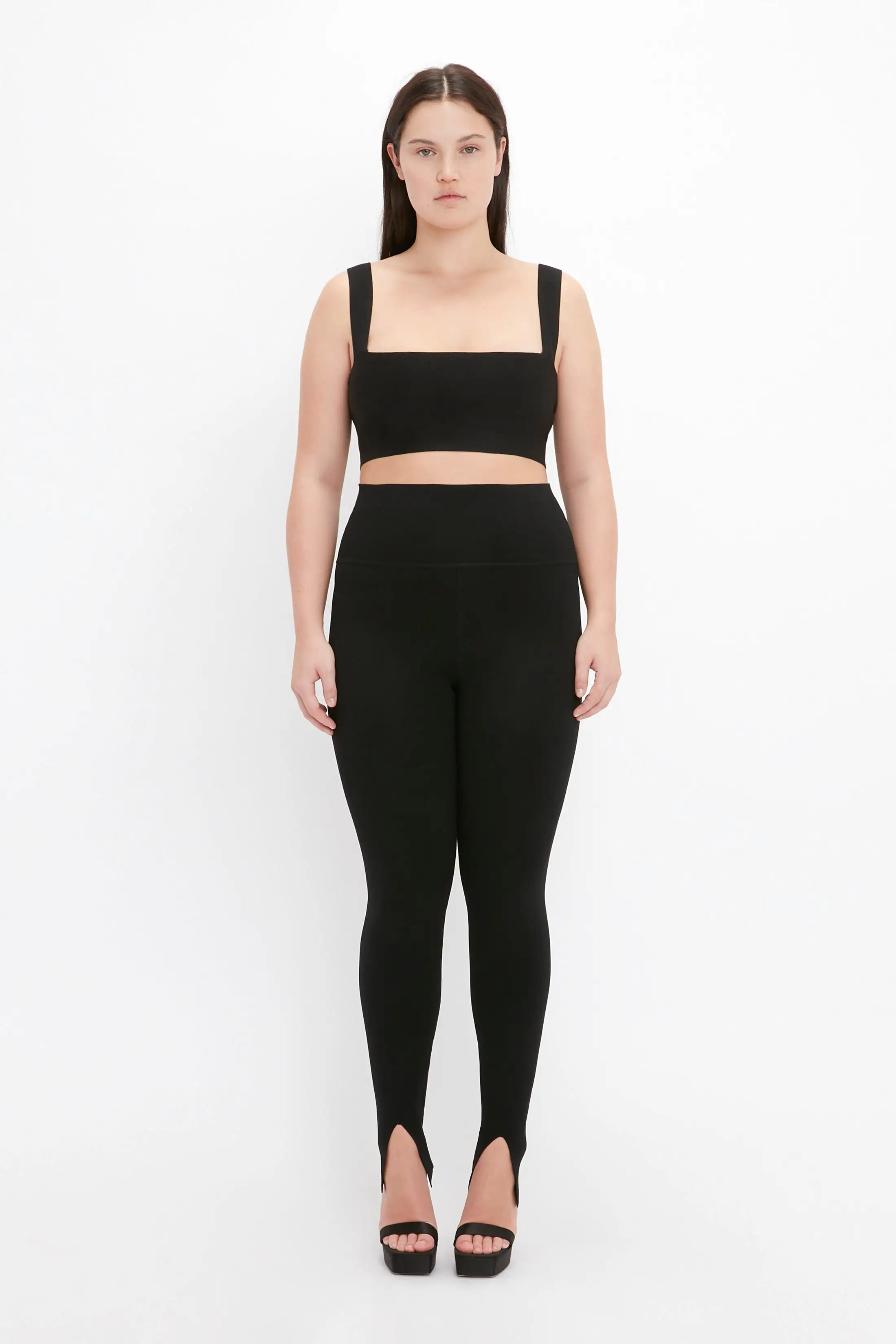 VB Body Split Front Leggings In Black