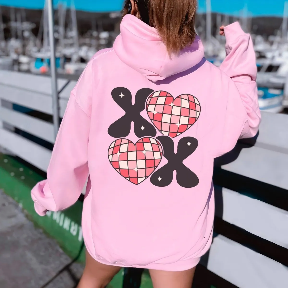 XOXO Disco Hearts Wholesale Back Of Hoodie